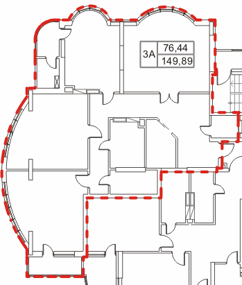 Трехкомнатная квартира 3А