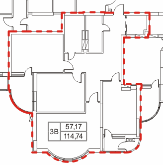 Трехкомнатная квартира 3В
